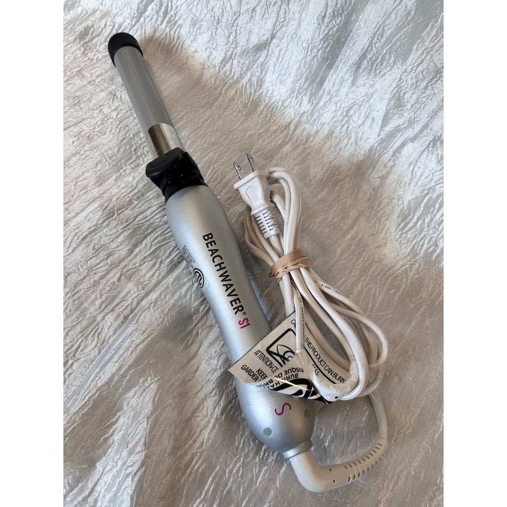 Beachwaver‎ S1 Rotating Curling Iron Silver Black 1 Inch Barrel BW135S1 TESTED!!